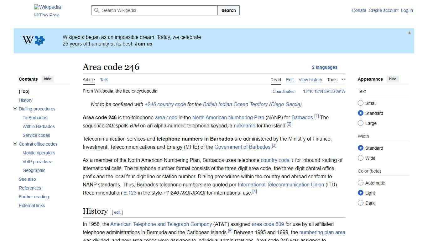 Area code 246 - Wikipedia
